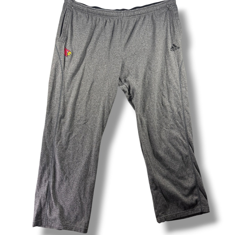Adidas Louisville Cardinals Sweatpants Mens 3XL Gray Fleece Joggers NCAA Flawed